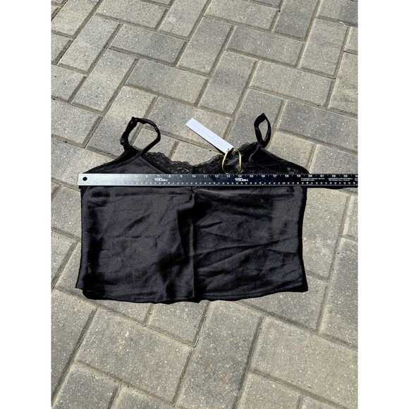 House of harlow 1960 Revolve black satin goth Sexy lace Classic cami NWT Medium - Picture 2 of 6